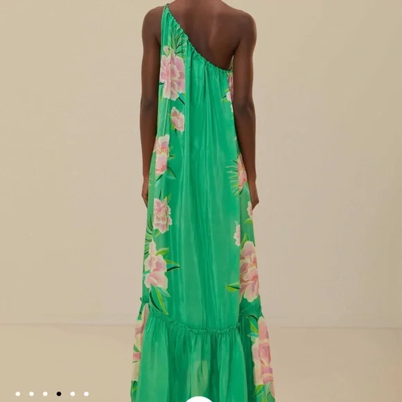 Farm Rio Floral Vibing Satin Maxi Dress M - Picture 3 of 11